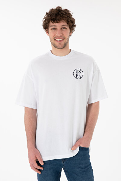 U.S. Polo Assn. T-shirt men white round neck and pr Linen t uspa oversize