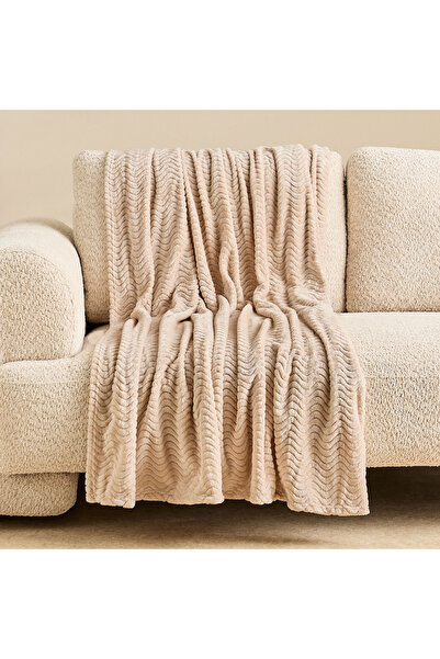 Home Box Wave Jacquard Flannel Throw - 130x160 cm