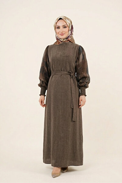 Safgiyim44 Long Sleeve Dress - Brown