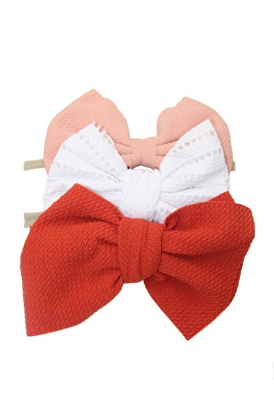 Bambimici - Lara Assorted Ribbon Bow Headband for Babies -Peach, White, Dark ...