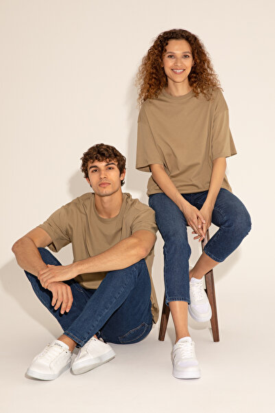 U.S. Polo Assn. Men's Khaki T-Shirt With Oversize Round Collar