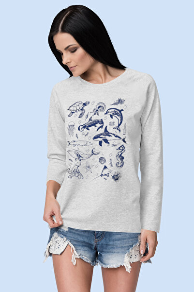 ROCKANDROLL Γυναικείο μακρυμάνικο μπλουζάκι από χτενισμένο βαμβάκι με λαιμόκο...