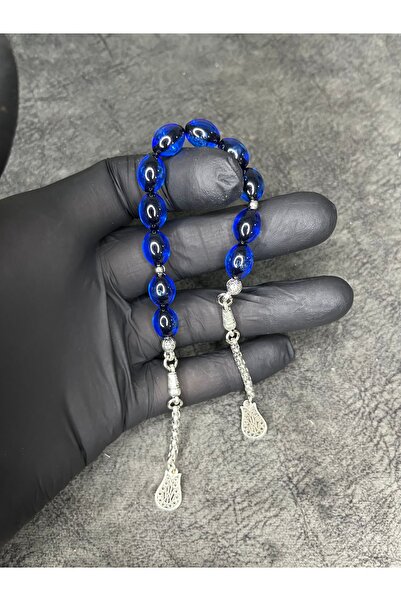 Mos Tespih Zaza Sallamalık Dark Blue High-End Powder Amber Prayer Beads