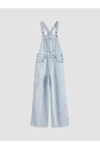 LC Waikiki Square Collar Girls' Jean Salopet (S6)