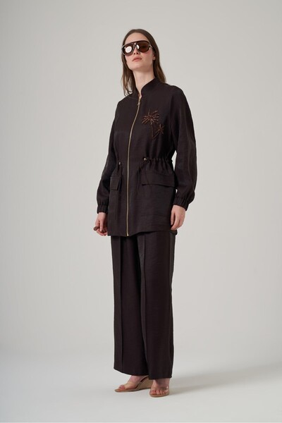 Nuss 1032 Palmiyesi Stone Embroidered Trouser Suit