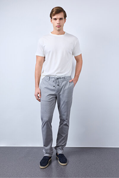 Justboga بنطلون جيرسي فليكس قماش منقش منقوش قصة ضيقة