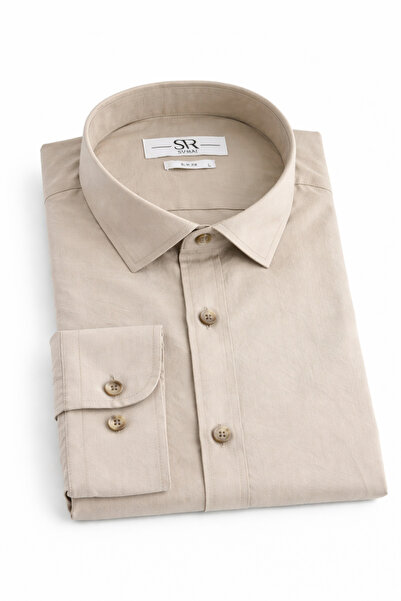 SÜVARİ Slim Kalıp Modal Kırışmaz Kumaş Premium SVR Cepsiz Uzun Kol Gömlek