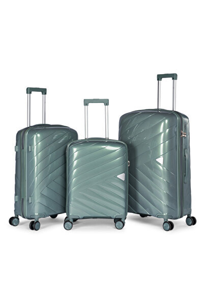 LİMRA A travel luggage set consisting of 3 wheeled suitcases with a sturdy an...