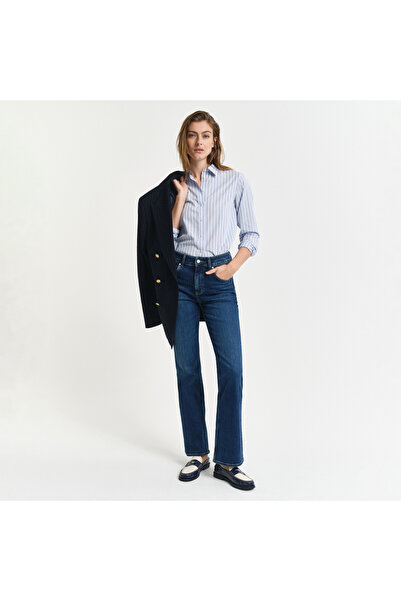 Gant Kadın Lacivert Slim Fit Flare Jean Pantolon