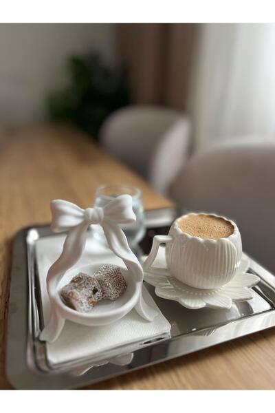 shop Fiyonklu Kahve Sunumluk – 4 Adet Mini Kahve Sunum Tabağı | Dekoratif Kah...