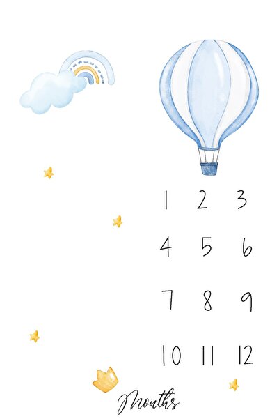 Kanz Pătură pentru poze cu bebeluși și etapele de creștere - Balon mic