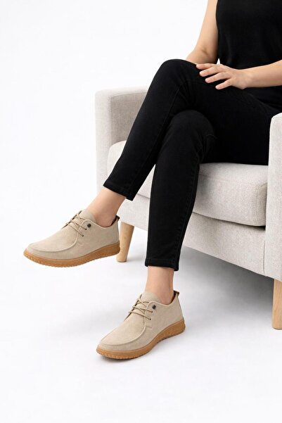 YADE MODA Full Orthopedic Women's Suede Loafers - Loafer with Lacing Detail R...