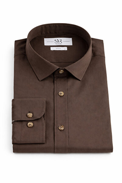 SÜVARİ Slim Kalıp Modal Kırışmaz Kumaş Premium SVR Cepsiz Uzun Kol Gömlek