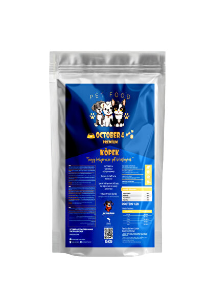 october4 Premium Yüksek Proteinli Somonlu Büyük Irk Köpek Maması