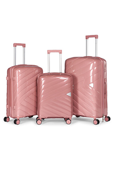 LİMRA A travel luggage set consisting of 3 wheeled suitcases with a sturdy an...