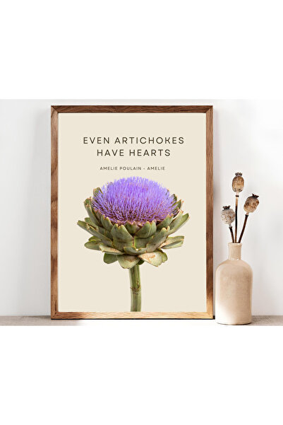 Tuba Decor Pictură într-o singură bucată, înrămată în lemn, cu anghinare înfl...