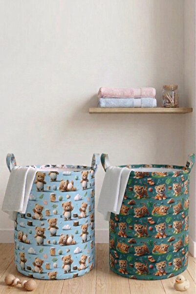 Paris Home Teddy Bear and Tiger Με σχέδιο Παιδικό Καλάθι Παιχνιδιών – Πτυσσόμ...