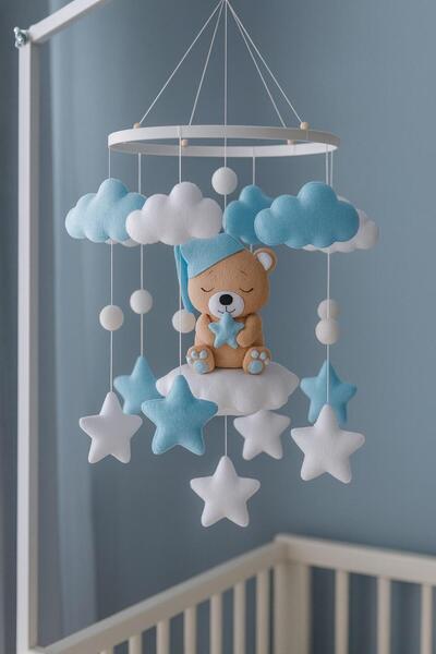 TREND METFİQ DECORATİON Premium El Yapımı Keçe Bebek Dönencesi - Montessori Y...