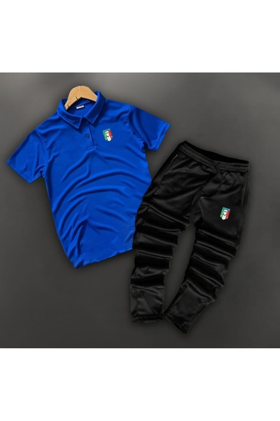 NOFLEN İtaly Polo Collar Men's Tshirt S Scuba Sweatpants