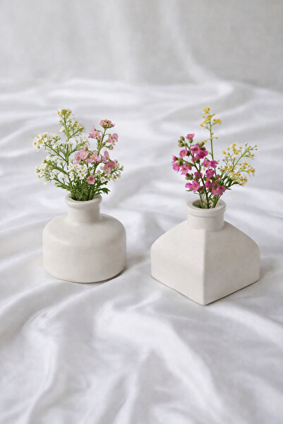 Sisay Home Set of 2 Mini Ceramic Vases – Modern Home Decor