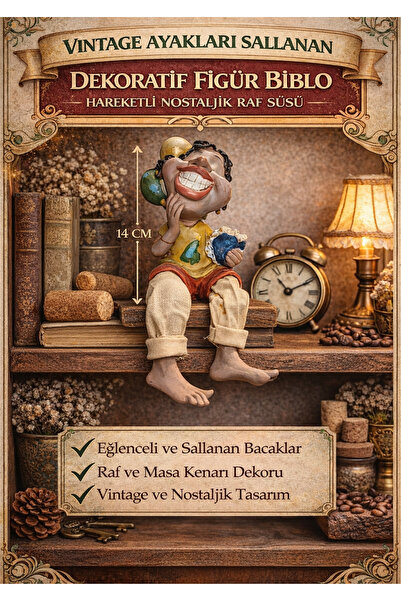 onyyapim VİNTAGE AYAKLARI SALLANAN DEKORATİF FİGÜR BİBLO – HAREKETLİ NOSTALJİ...