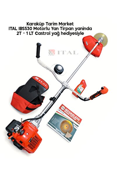 İtal IBS530 Motorlu Yan Tirpan 2.3 HP / Otomatik Misina Başlik + Testere + 1 ...