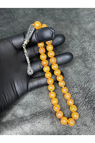 Mos Tespih Glittery High Quality Orange Powder Amber Prayer Beads