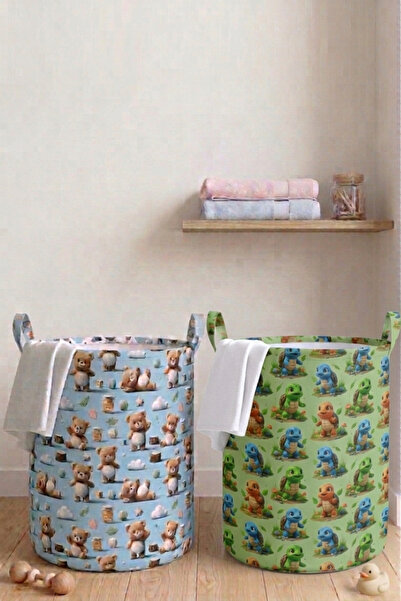 Paris Home Teddy Bear and Turtle Με σχέδιο Παιδικό Καλάθι Παιχνιδιών – Πτυσσό...