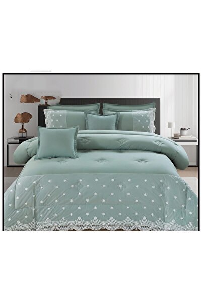 LORE 8-piece double bedsheet set, medium filling, summer style, plain lace