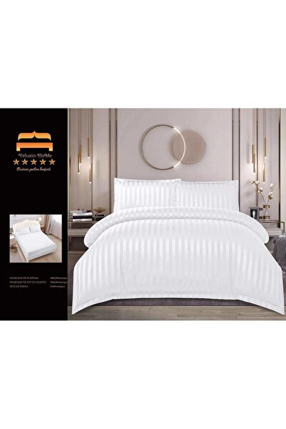 Truva Home 6 Piece Bedding Set – Damask Finetat Deluxe – Double Bed – White –...