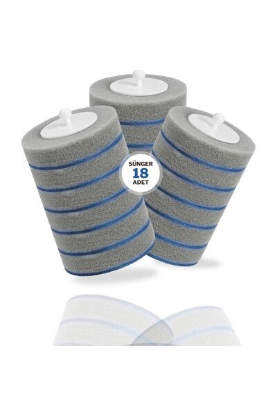 AyrStore Deterjanlı Tek Kullanımlık Tuvalet Temizleme Yedek Süngeri, Kullan A...