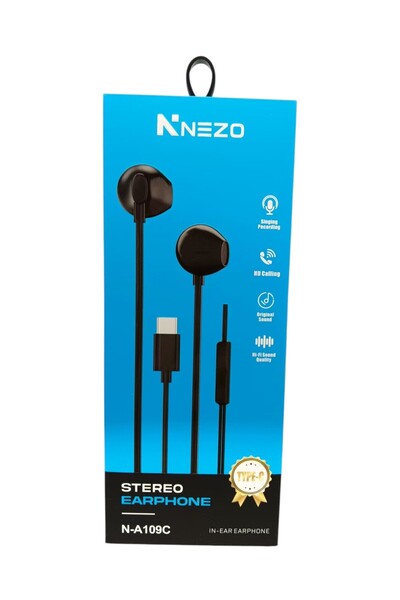NEZO سماعات أذن بأسلاك ستيريو من النوع C N-A109C مع ميكروفون - صوت عالي الدقة...