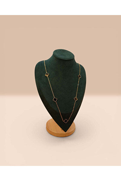 LYNORO Van Luxy Necklace Black Women/Men 18K Gold Plated 90 cm
