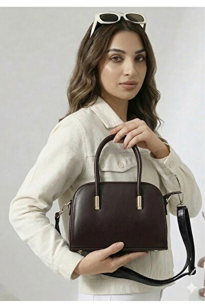 Pera Collection Brown Women's Shoulder and Hand Bag with Strap
