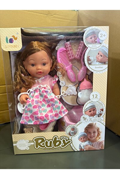 Ruby baby doll konuşabilen bebek ve aksesuarları 10 parça 24x31 cm