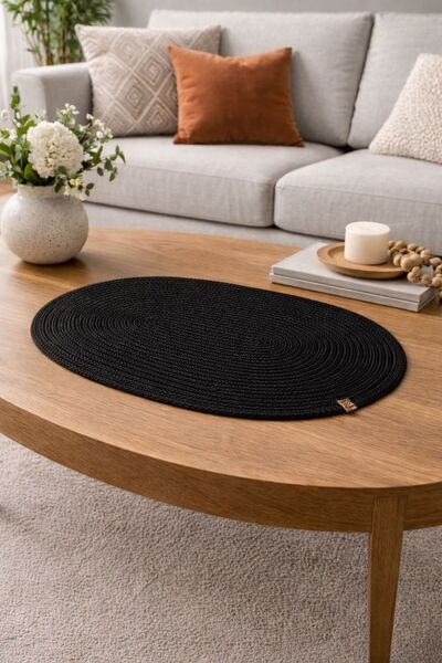 Naspar Handmade Cotton Thread Knitted m Tablecloth R Table Runner a Placemat ...