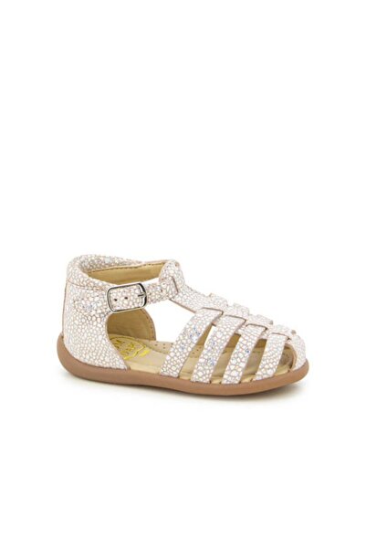 PETIT-ATELlER Girls Beige Speckle Glitter Fisherman Sandal T Bar Cage Buckle ...