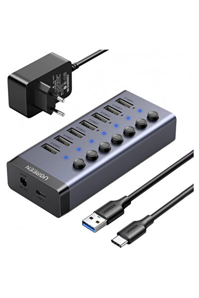 Ugreen Hub USB CM481, 7 x USB-A 3.0, Gri