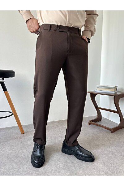 BYATA MENS STYLE Pantaloni clasici pentru bărbați croială Self curea din cu c...