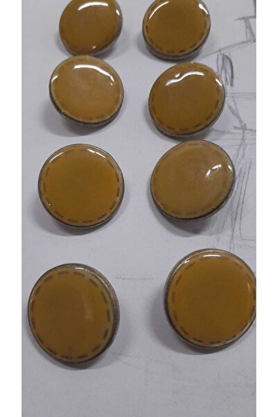 ILCARE أزرار معدنية مطلية بالبرونز مرصعة بالمينا 38 مقاس 25 مم 8 قطع