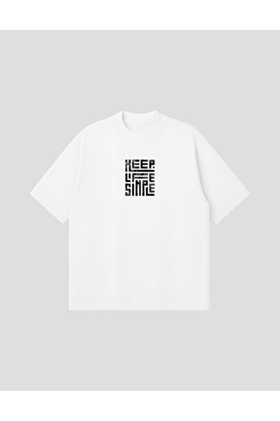 PURE POWER Keep Life Simple Boxy Fit Oversized Unisex 100% Cotton Pack Tshirt...