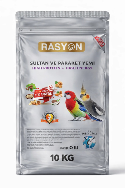 delta rasyon Omegalı Granül Kuş Yemi - 10 KG Sultan Papağanı & Paraket Premiu...