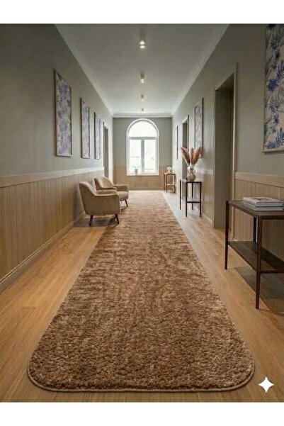 ALTUN CARPET Covor modern maro deschis, plușat, pentru hol K talpă antialunec...