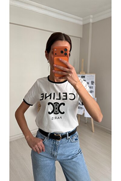 NURCAN KESKİN STORE Celines White Basic T-Shirt
