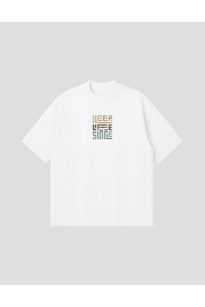 PURE POWER Keep Life Simple Boxy Fit Oversized Unisex 100% Cotton Pack Tshirt...