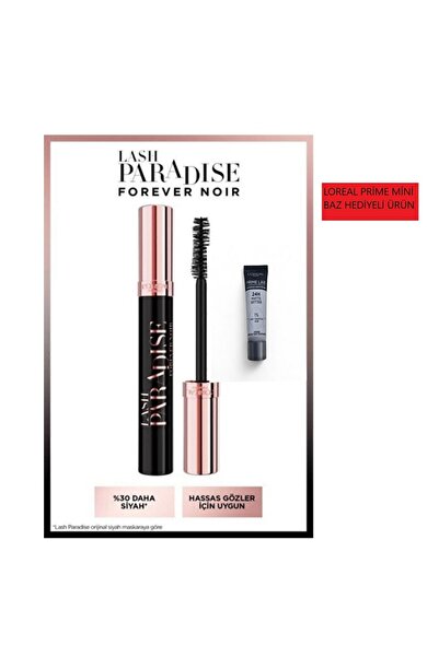 L'Oreal Paris Lash Paradise Forever Noir Siyah Maskara-6,4 Ml+ Mini Prime Baz...