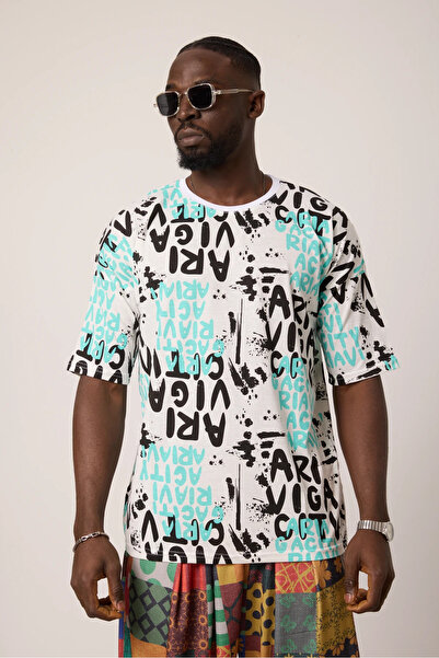 SUPERBLUE Men's White Text T-Shirt