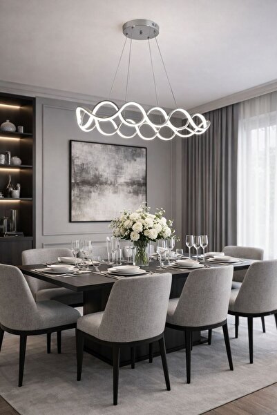 IŞILTI SAHRA YEMEK MASASI LEDLİ SARKIT AVİZE