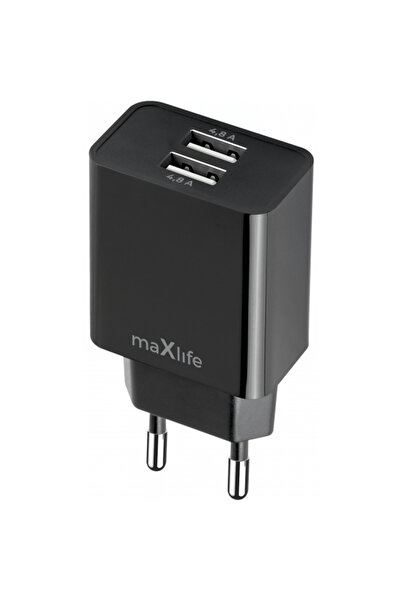 Maxlife Nutrition Incarcator Retea MaXlife MXTC-12, 24W, 2.4A, 2 x USB-A, Negru