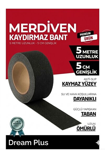 Dream Plus Merdiven Zemin Kaydırmaz Bant Kendinden Yapışkanlı Zemin Bandı 5 M...